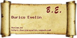 Burics Evelin névjegykártya